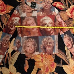 Forever 21 Multicolor Marilyn Monroe Graphic Mesh Top
